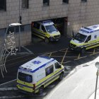 Ambulàncies ahir al servei d'Urgències de l'hospital Nostra Senyora de Meritxell d'Andorra