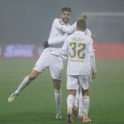 Edgar, al centre, al seu últim duel amb el Hajduk Split.