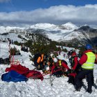 Simulacre d’allau al coll de la Botella aquest gener.