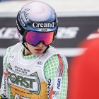 Cande Moreno en una competició d'esquí alpí, aquesta temporada.