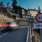 La carretera de la Rabassa just a l’entrada al poble de Juberri, ahir a la tarda.