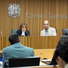 Sílvia Cunill, ahir, durant la compareixença.