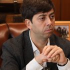 El cònsol major de la parròquia d'Andorra la Vella, Sergi González, durant l'entrevista.