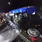 El Porsche Cayenne destrossat pel sinistre.