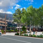 Simulació de com serà la plaça en el futur.