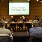 El cap de Govern, Xavier Espot, i la cònsol major d'Encamp, Laura Mas durant la reunió.