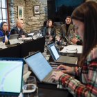 Un moment de la reunió de cònsols celebrada aquest matí a Canillo.