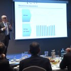 El ministre Lladós en un acte de l’EFA, ahir.