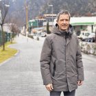 El conseller de la minoria David Astrié, a l’avinguda de Santa Coloma.