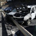 Els vehicles calcinats a Aixirivall.