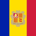 L'emoticona de la bandera d'Andorra simplificada que elimina la senyera.