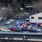 Un camió de bombers a la zona de Terra Vella d'Andorra la Vella.