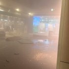 Imatge de l'atac a l'aeroport Zayed d'Abu Dabi.