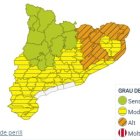 Avisos taronjes i grocs a Catalunya per pluja.