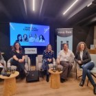Les ponents Xary Rodríguez (Princiesport i ANDONA), Laura Nieto i Mireia Maestre (MoraBanc) i Meritxell Cosan (SAAS), en una conversa moderada per Jessica Rivera, CEO d’AUMENTIUM.