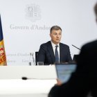 El ministre Marc Rossell durant la roda de premsa.