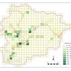 Mapa d’observacions d’Ornitho excloent els quadrants amb vies de comunicació.
