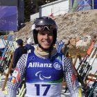 Roger Puig, després d’acabar la baixada al descens dels Jocs Paralímpics.