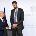 El ministre Lladós i Jeff Danforth, cap de la missió de l’FMI a Andorra.