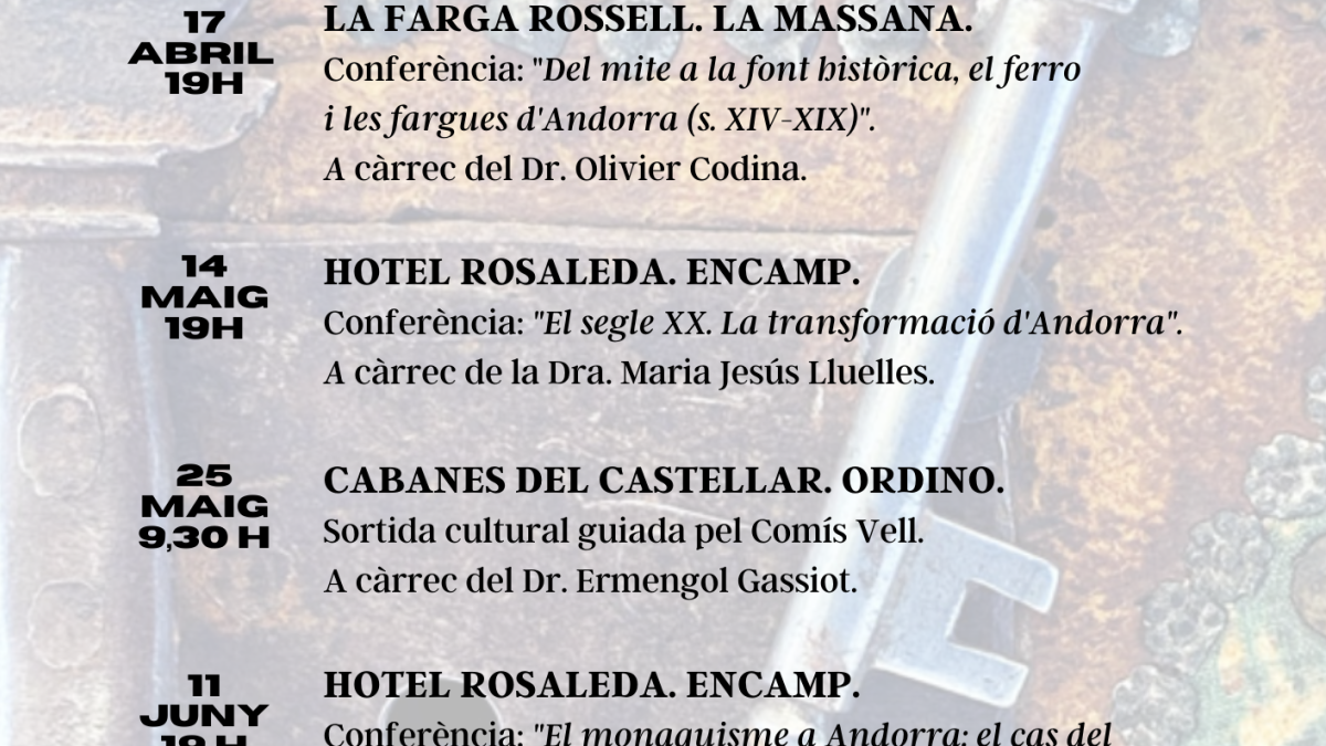 El cartell del nou cicle del relat històric d'Andorra.
