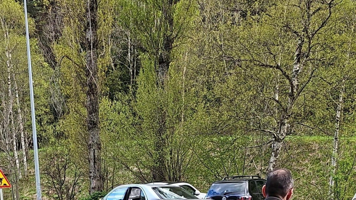 La moto i el cotxe accidentats