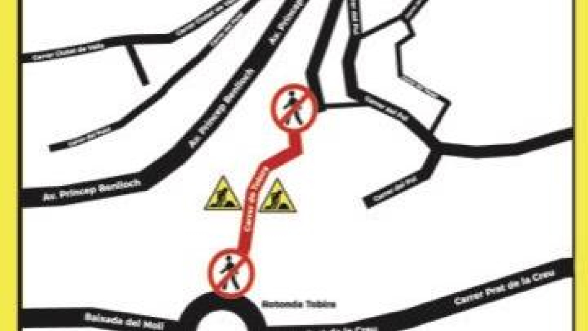 Talls de circulació al carrer Tobira, d'Andorra la Vella