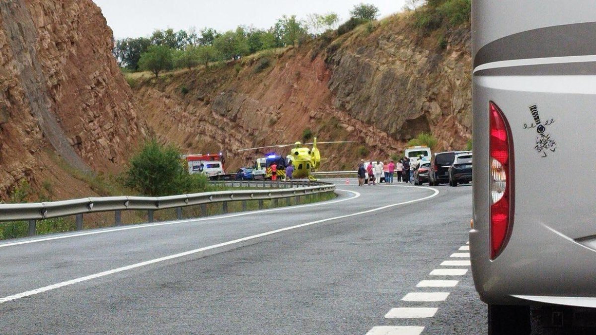 Accident a la C-14 a l'altura de Ponts