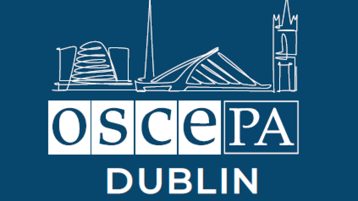 Cartell de la 22a reunió de tardor de l'OSCE-PA que té lloc a Dublín