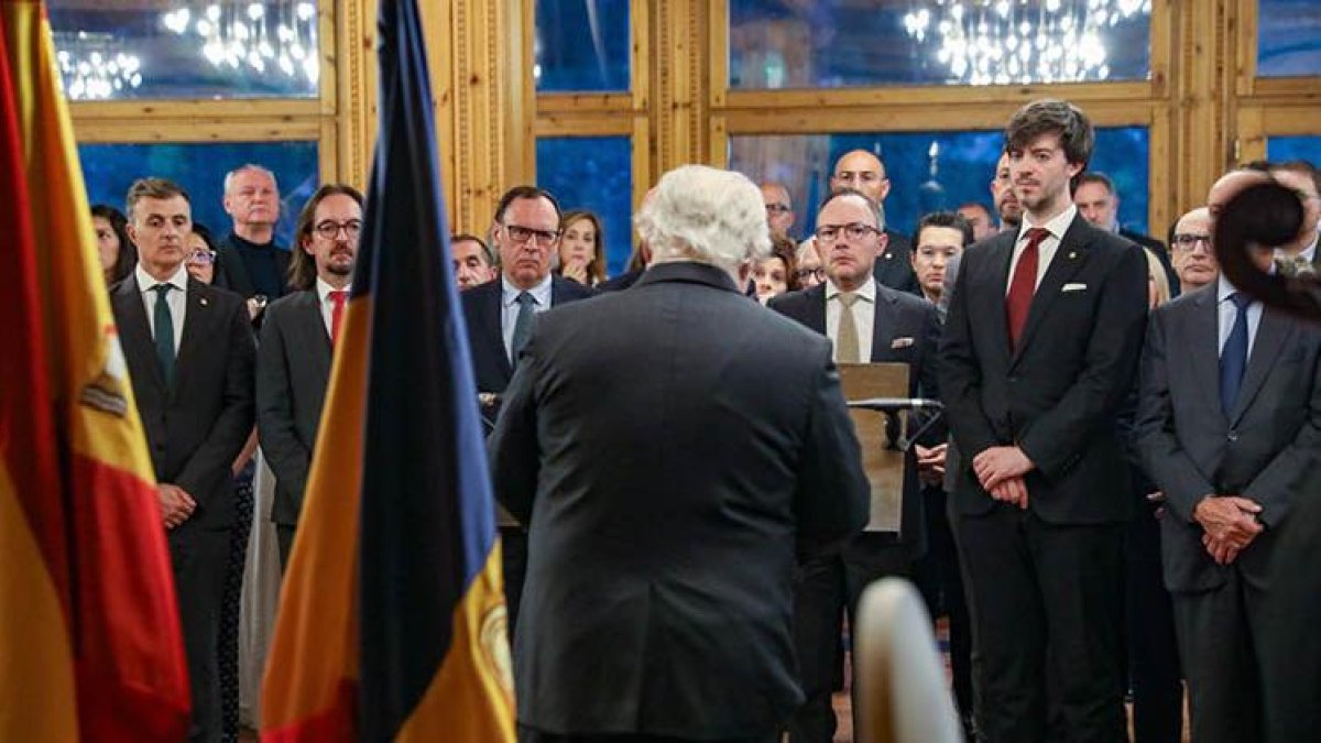 Xavier Espot a la recepció d’ahir de l’ambaixada espanyola.