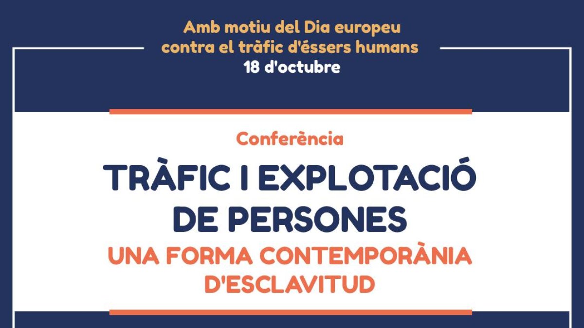 Cartell de la conferència contra el tràfic d'éssers humans