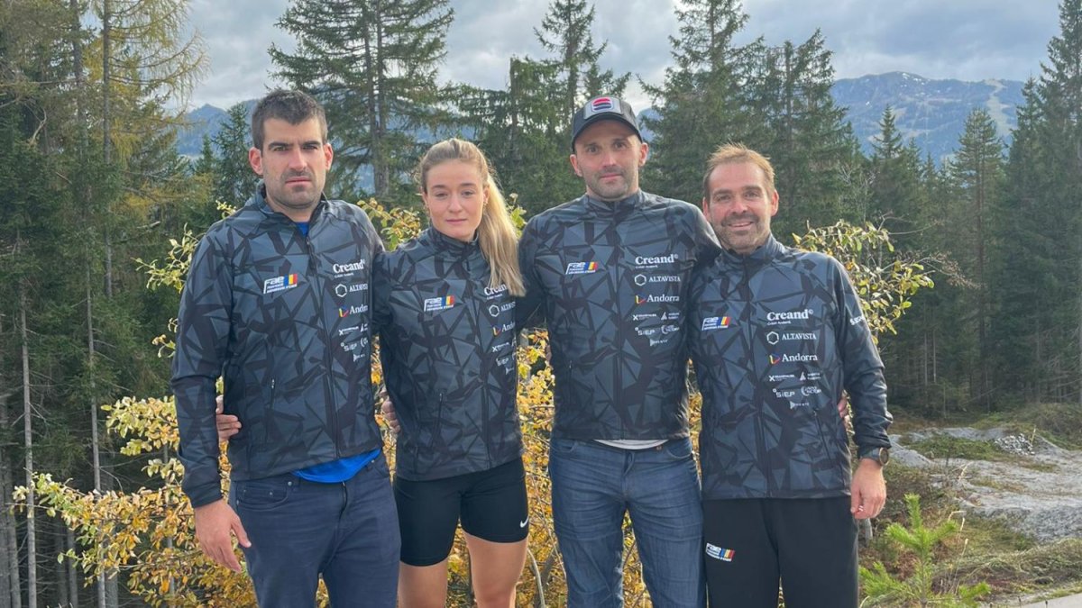 L'equip de fons, amb Gina del Rio, a Ramsau