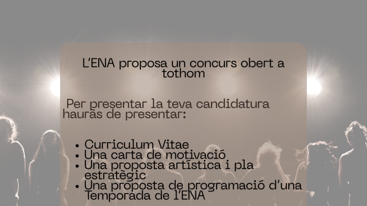 Les bases per presentar-se al concurs públic per la posició de director artístic