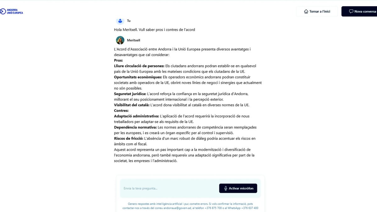 Conversa amb Meritxell sobre l'acord d'associació