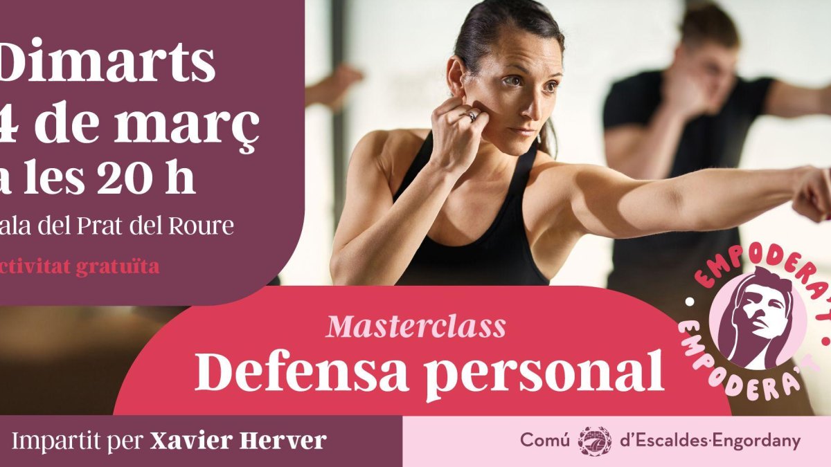 Cartell de la masterclass de defensa personal femenina