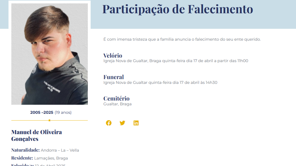 El jove assassinat va néixer a Andorra la Vella el 2005.