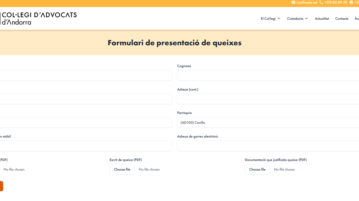 Captura de pantalla de la web.