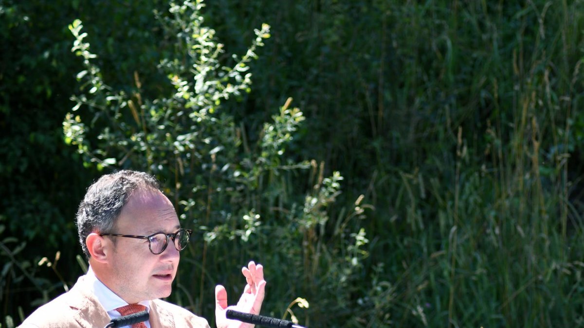 Xavier Espot, ahir durant un acte a la Massana.