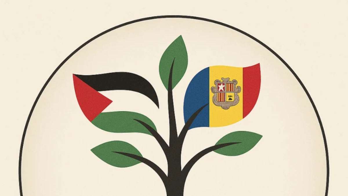 El logotip de l'associació Andorra amb Palestina.