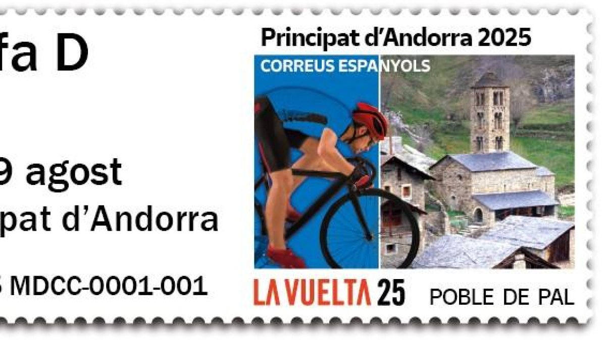 Segell commemoratiu del pas de La Vuelta per Andorra