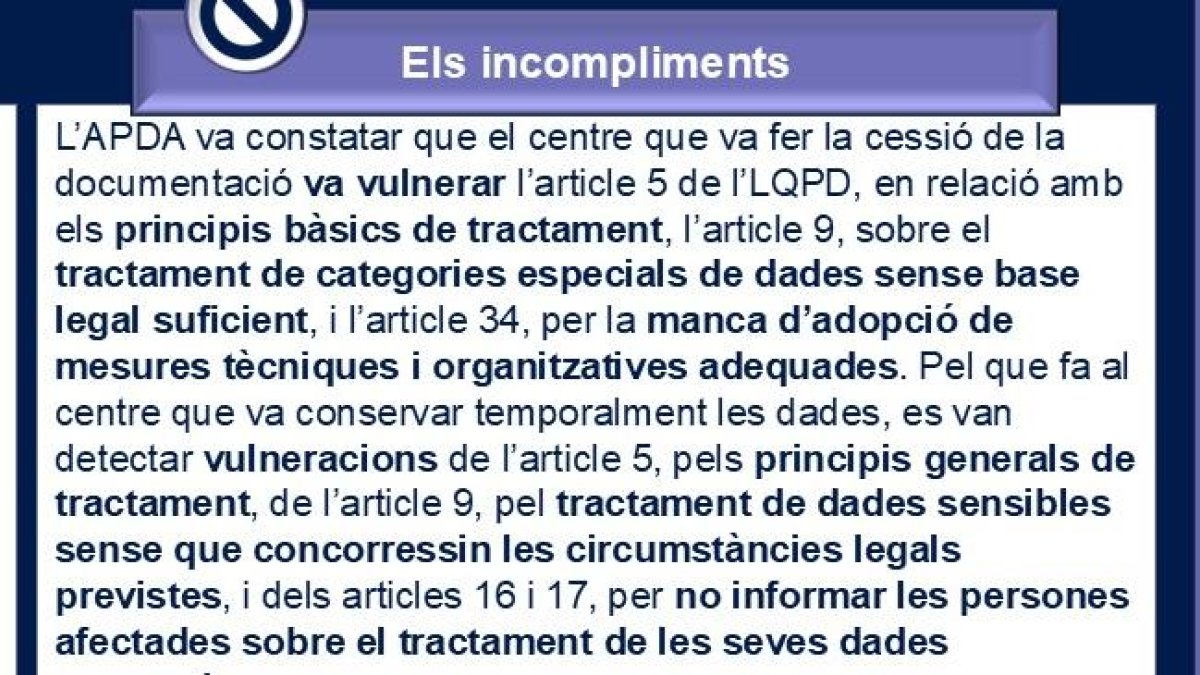 L'ADPA sanciona dos locals de psicologia per traspassar-se informació.