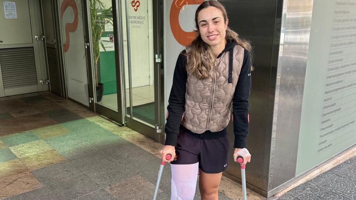 Clàudia Garcia, després de l’operació.