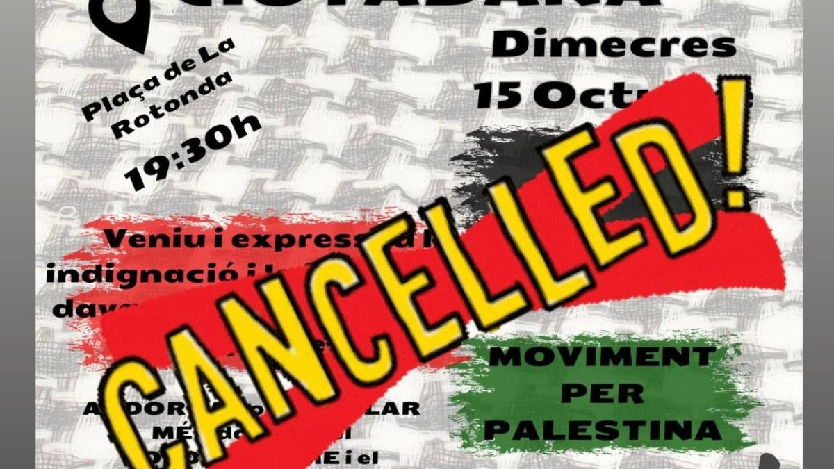 El cartell de la manifestació no autoritzada.