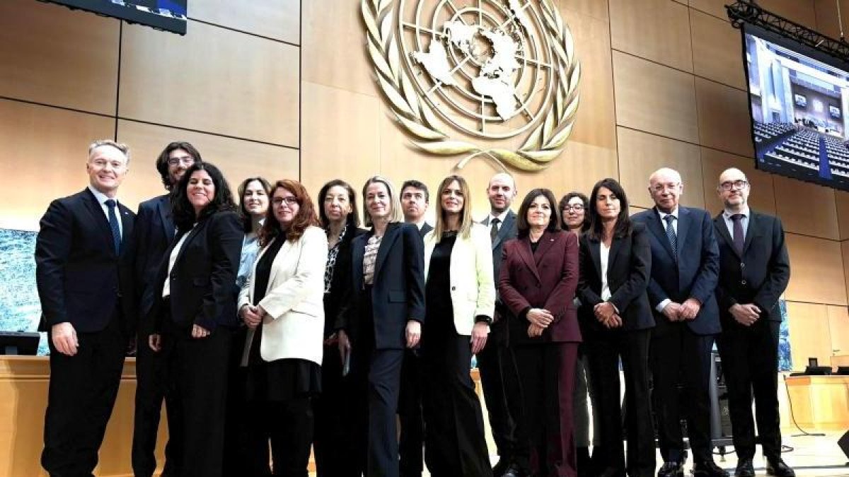 La delegació andorrana que ha participat en la presentació de l'informe.