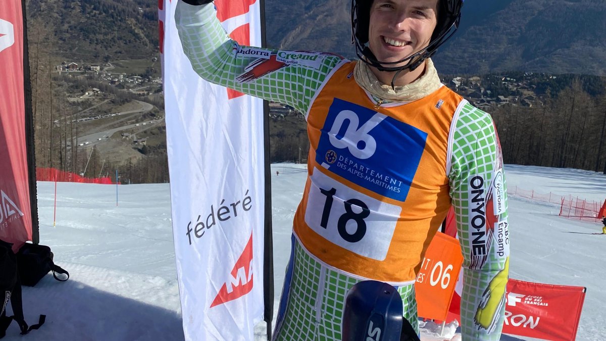 Roger Puig, a l’eslàlom del Nacional de França.