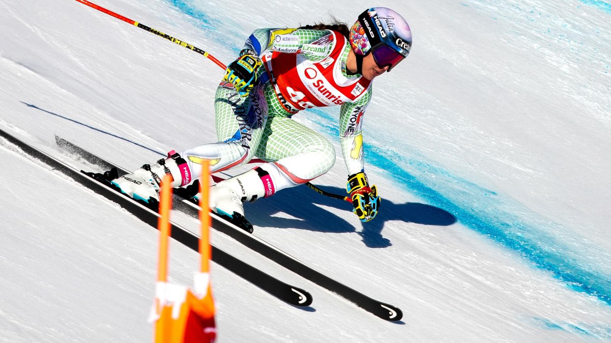 Cande Moreno, en un dels descensos a St. Moritz