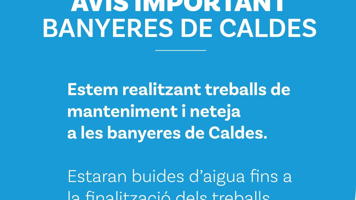 Treball de manteniment a les banyeres de Caldes.
