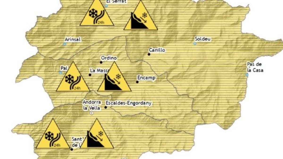 Augmenta el perill d’allaus fins al nivell 4 i s’activa la prealerta de Protecció Civil.