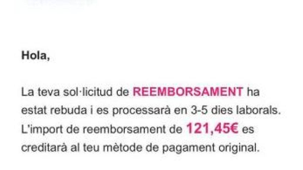 Missatge que els estafadors envien els usuaris fent-se passar per Andorra Telecom.