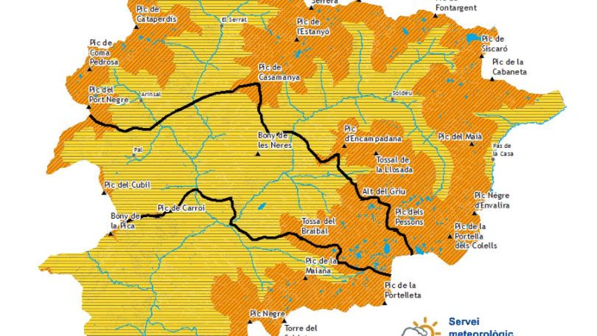 Avís taronja per forts vents demà.