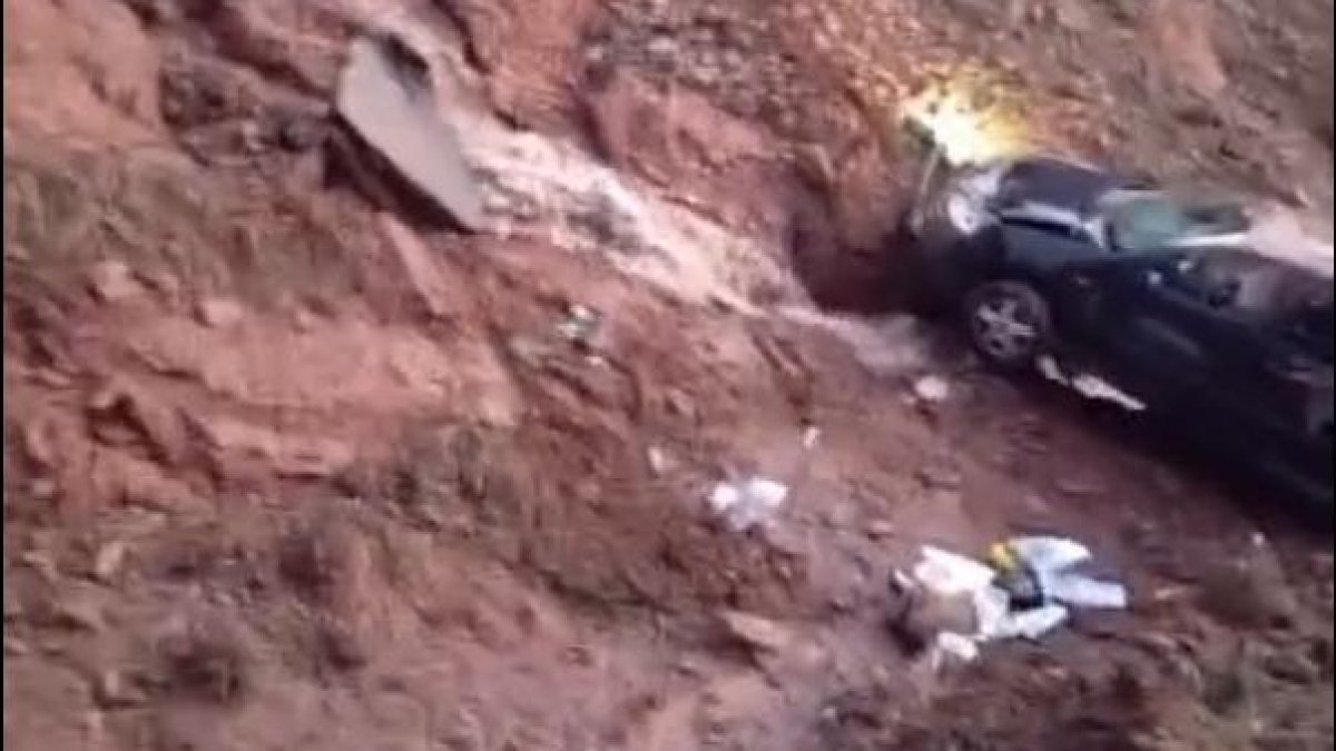 Un increïble sot talla el trànsit a una carretera d'Extremadura.